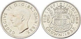 Großbritannien Georg VI. 1936 - 1952
 Crown 1937 Heaton. 28,14g. KM 857. win. Kr. vz/stgl