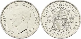 Großbritannien Georg VI. 1936 - 1952
 1/2 Crown 1941 Heaton. 14,00g. KM 856 stgl