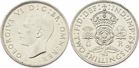 Großbritannien Georg VI. 1936 - 1952
 Florin 1942 Heaton. 11,27g. KM 855 stgl