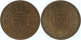 Guinea - Bissau Portugiesische Kolonie
 5 Escudos 1973 Lissabon. 7,00g. KM 15 stgl