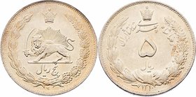 Iran Reza Shah AH 1344-60 / 1925-41 AD
 5 Rials SH 1310 / 1931 Birmingham. 24,83g. KM 1131 stgl