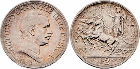 Italien Königreich
Viktor Emanuel III. 1900 - 1946 2 Lire 1915 R Rom. 10,01g. KM 55 vz/stgl