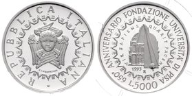 Italien nach 1945
 5000 Lire 1993 Uni Pisa PP