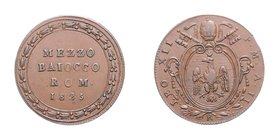 Italien Vatikan
Leo XII. 1823 - 1829 Mezzo Baiocco 1825 Bologna. 5,21g. Mont. 8 stgl