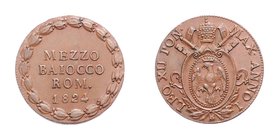 Italien Vatikan
Leo XII. 1823 - 1829 Mezzo Baiocco 1824 Bologna. 6,56g. Pag. 119, Gigante 11, Mont. 11 stgl