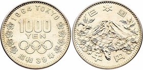 Japan nach 1945
 1000 Yen 1964 Olympiade Tokio. 19,92g. KM 80 stgl