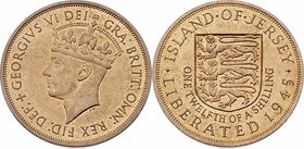 Jersey Georg VI. 1936 - 1952
 1/12 Shilling 1945 Heaton. 9,39g. KM 19 stgl