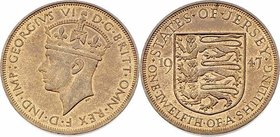 Jersey Georg VI. 1936 - 1952
 1/12 Shilling 1947 KG Heaton. 9,66g. KM 18 stgl