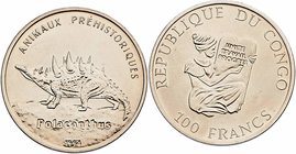 Kongo
 100 Francs 1994 Polacanthus. 12,82g. KM 16 stgl