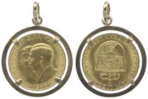 Liechtenstein Franz Josef II. 1938 - 1990
 25 Franken 1956 in Goldfassung mit Öse. 7,60g. KM Y12 stgl