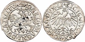 Litauen Sigismund II. 1547 - 1572
 1/2 Groschen 1547 1,26g. Saurma 5559 stgl