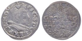 Polen Sigismund III. 1587 - 1632
 Dreigroschen / 3 Groschen 1596 Lublin. 2,40g. Iger. L.96.2. f.vz