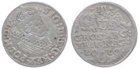 Polen Sigismund III. 1587 - 1632
 Dreigroschen / 3 Groschen 1624 1,58g. Gumowski 1138 ss