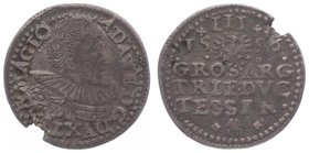 Polen Adam Wenzel 1594 - 1617
 III Groschen 1596 2,12g. Saurma 323/138. kleiner Schrötlingsfehler ss