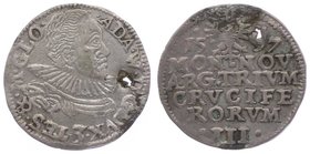 Polen Adam Wenzel 1594 - 1617
 III Groschen 1597 1,98g. Saurma 325/139. Lochversuch ss