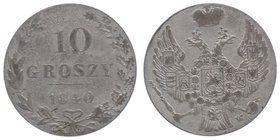 Polen Nikolaus I. von Russland 1825 - 1855.
 10 Groschen 1840 2,78g. Gumowski 2509, KM 113a ss/vz