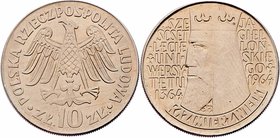 Polen Republik
 10 Zloty 1964 Probe /Cu-Ni. Warsaw. 13,00g. KM Pr93 stgl