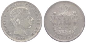 Portugal Pedro V. 1853 - 1861
 500 Reis 1858 12,50g. Gomes 08.02, KM 498 ss/vz