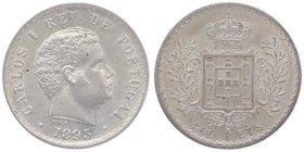 Portugal Carlos I. 1889 - 1908
 500 Reis 1893 12,60g. Gomes 11.03 f.stgl