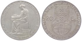 Portugal Republik
 20 Escudos 1953 21,00g. KM 585 vz