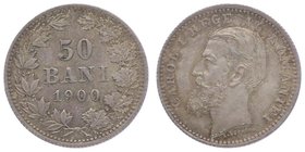 Rumänien Carol I. 1866 - 1914
 50 Bani 1900 Hamburg. 2,50g. Schäffer & Stambuliu 048 vz