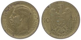 Rumänien Carol II. 1930 - 1940
 10 Lei 1930 ohne H. London. 5,04g. Stambuliu-090c vz