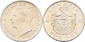 Rumänien Mihai I. 1940 - 1947
 500 Lei 1944 Wien. 12,00g. KM 65 stgl