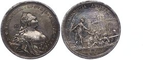 Russland Elisabeth 1741 - 1761
 Zinnmedaille 1741 auf die mildtätige Regierung der Zarin in den annektierten ostpreußischen Gebieten. Clementia befre...