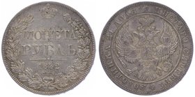 Russland Nikolaus I. 1825 - 1855
 Rubel 1842 St. Petersburg. 20,82g. Bitkin 201 vz