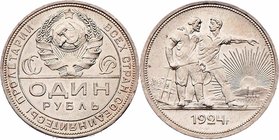 Russland UDSSR
 Rubel 1924 Leningrad. 20,08g. KM 90.1 stgl