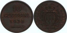 San Marino Republik
 10 Centesimi 1935 R Rom. 5,45g. KM 13 stgl