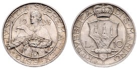 San Marino Republik
 10 Lire 1935 Rom vz/stgl