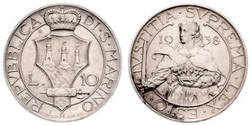 San Marino Republik
 10 Lire 1938 Rom vz/stgl