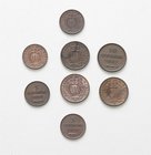 San Marino Republik nach 1945
 Lot 8 Stück: 5 Cent. + 10 Cent., 1935,36,37,38 vz