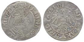 Ferdinand I. 1521 - 1564
 Dreier 1534 Wien. 2,47g. MzA. Seite 17, Markl 108. Prägeschwäche stgl