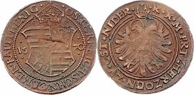 Rudolph II. 1576 - 1612
 Raitpfennig 1570 Wien für Niederösterreich. 3,08g. Neuman 991 f.ss/ss