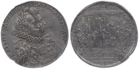 Matthias II. 1612 - 1619
 Blei - Medaille 1613 Einzug des Kaisers in Regensburg. 21,12g. Horsky 1433. Randfehler ss