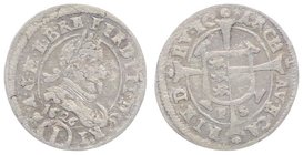 Ferdinand II. als Kaiser 1619 - 1637
 1 Kreuzer 1626 PS St. Veit. 0,82g. Her. 1394b f.ss
