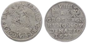 Ferdinand II. als Kaiser 1619 - 1637
 Groschen zu VIIII Denar 1623 KB Kremnitz. 1,78g. Huszar 1191, Her. 1017 ss