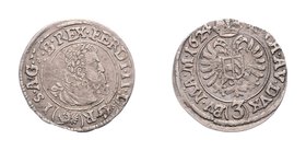 Ferdinand II. als Kaiser 1619 - 1637
 3 Kreuzer 1624 Prag. 1,52g. Her. 1142 f.vz/vz