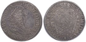Leopold I. 1657 - 1705
 Taler 1670 Wien. 28,35g. Her. 587 ss+