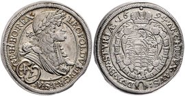 Leopold I. 1657 - 1705
 XV Kreuzer 1694 IA Graz. 6,44g. Her. 954, Höllh. GRA. 94.3.1. Zainende ss/vz