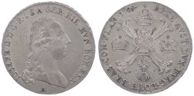 Joseph II. als Alleinregent 1780 - 1790
 1/2 Kronentaler 1789 A Wien. 14,72g. Her. 195. nicht justiert ! f.vz/vz