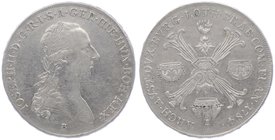 Joseph II. als Alleinregent 1780 - 1790
 Kronentaler 1784 B Kremnitz. 29,44g. Her. 178 f.ss