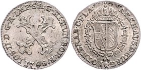 Joseph II. als Alleinregent 1780 - 1790
 10 Liards 1788 Brüssel. 2,41g. Her. 393 vz/stgl