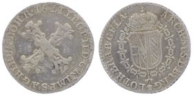 Leopold II. als Kaiser 1790 - 1792
 X Liards 1791 Brüssel. 2,25g. Her. 92 ss