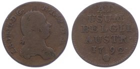 Leopold II. als Kaiser 1790 - 1792
 Liard 1792 Brüssel. 3,56g. Her. 110 s/ss