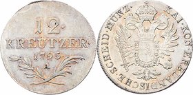 Franz II. 1792 - 1806
 12 Kreuzer 1795 A Wien. 4,72g. Her. 826 f.stgl