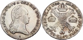 Franz II. 1792 - 1806
 Kronentaler 1795 H Günzburg. 29,51g. Her. 484 ss/vz