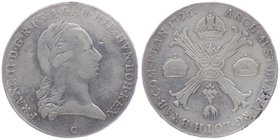 Franz II. 1792 - 1806
 Kronentaler 1796 C Prag. 29,30g. Her. 475 s/ss